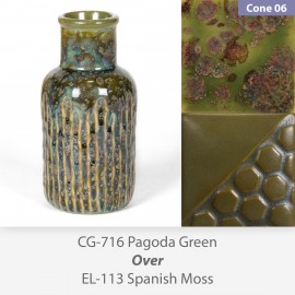 Pagoda Green - CG716 over Spanish Moss EL113 Glaze Combination Pagoda Green - CG716 over Spanish Moss EL113 Glaze Combination